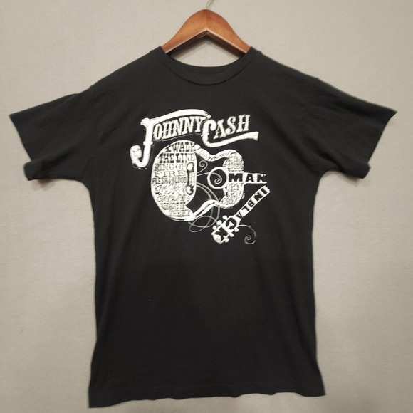 Mens Johhny Cash Black Tee‎ Shirt with Guitar on it Size Medium - Picture 1 of 5